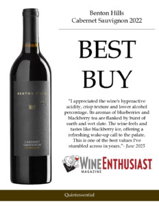 2022 Benton Hills Cabernet Sauvignon – Best Buy, Wine Enthusiast – Accolade Sell Sheet