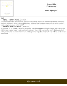 Benton Hills Chardonnay – Press Highlights