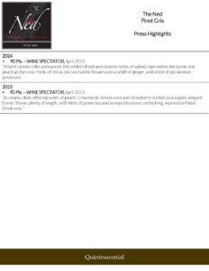 The Ned Pinot Gris – Press Highlights