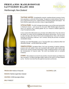 2025 Fernlands Sauvignon Blanc – Fact Sheet