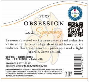 Obsession Symphony – Back Label