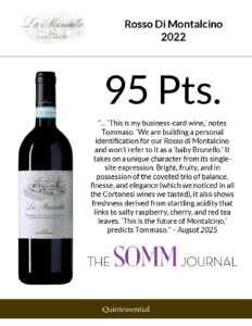 2022 Cortonesi La Mannella Rosso di Montalcino – 95pts, The Somm Journal – Accolades Sell Sheet