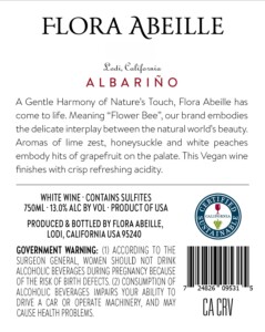 Flora Abeille Albariño – Back Label – Non-Vintage