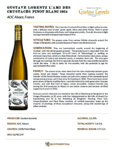 2024 Gustave Lorentz L’ami des Crustacés Pinot Blanc – Fact Sheet