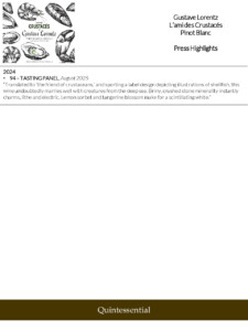 Gustave Lorentz L’ami des Crustacés Pinot Blanc – Press Highlights
