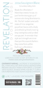Revelation Sauvignon Blanc – Back Label – 2024