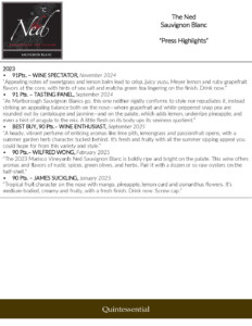 The Ned Sauvignon Blanc – Press Highlights