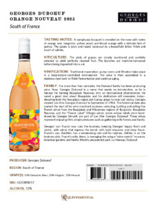 2025 Georges Duboeuf Orange Nouveau – Fact Sheet