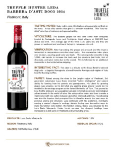 2024 Truffle Hunter Leda Barbera d’Asti – Fact Sheet