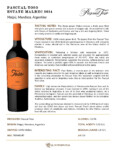2024 Pascual Toso Estate Malbec – Fact Sheet