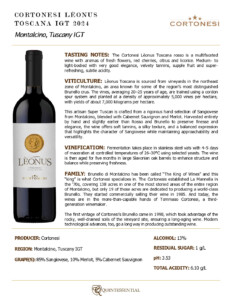2024 Cortonesi Lèonus Toscana IGT – Fact Sheet