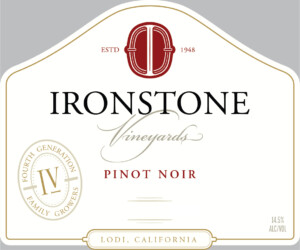 Ironstone Pinot Noir – Front Label – 2021 Vintage & After