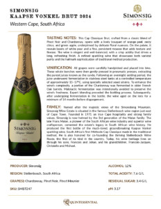 2024 Simonsig Kaapse Vonkel Brut – Fact Sheet