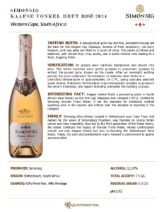 2024 Simonsig Kaapse Vonkel Brut Rose – Fact Sheet