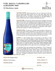 2025 Viña Eguía Varietales Albariño – Fact Sheet