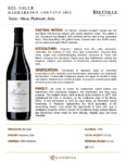 2022 Bel Colle Barbaresco DOCG “Convivio” – Fact Sheet